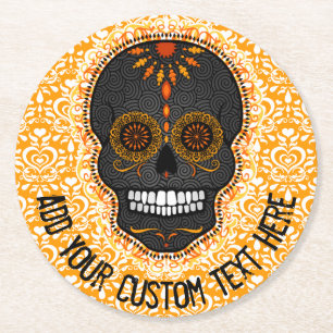 Dessous-de-verre Rond En Papier Feliz Muertos - dessous de verre faits sur