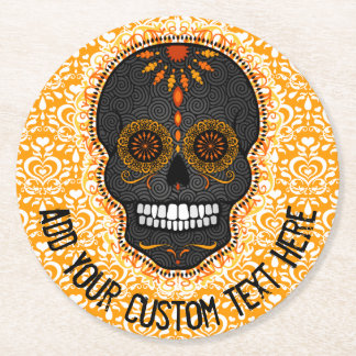 Dessous-de-verre Rond En Papier Feliz Muertos - dessous de verre faits sur