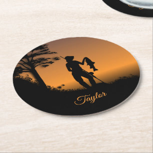 Dessous-de-verre Rond En Papier Femme Fisher à Dusk Personal