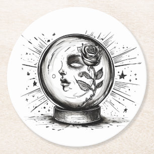 Dessous-de-verre Rond En Papier Femme Fortuna