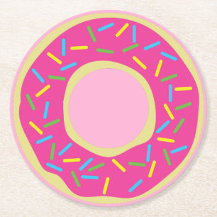 Dessous-de-verre Rond En Papier Fête d'anniversaire de Donut