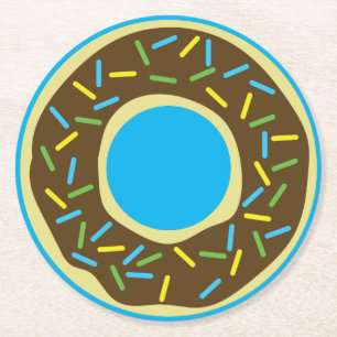 Dessous-de-verre Rond En Papier Fête d'anniversaire de Donut