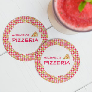 Dessous-de-verre Rond En Papier Fête d'anniversaire des enfants Pizza Party