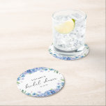 Dessous-de-verre Rond En Papier Fête de mariage floral avec Hydrangea bleue modern<br><div class="desc">Nous vous présentons notre "Sous-verre en papier rond pour enterrement de vie de jeune fille aux motifs de fleurs d'hortensia bleues modernes" ! Ces sous-verres élégants et stylés sont parfaits pour ajouter une touche de charme floral à votre enterrement de vie de jeune fille. Avec un beau design comportant de...</div>
