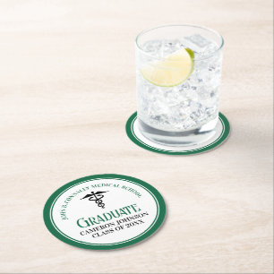 Dessous-de-verre Rond En Papier Fête de remise des diplômes de l'école de médecine