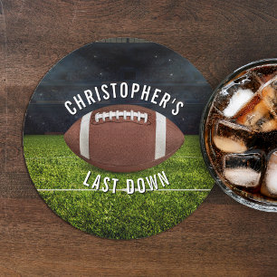 Dessous-de-verre Rond En Papier Fête d'enterrement de vie de garçon de football de