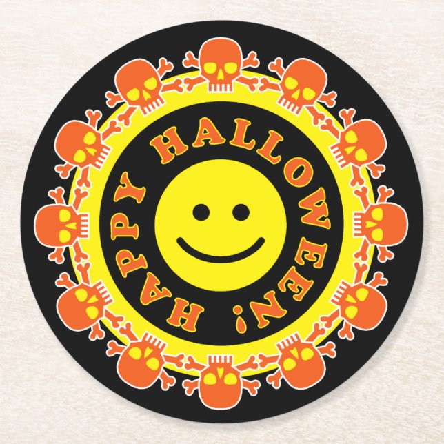 Dessous-de-verre Rond En Papier Fête d'Halloween (Devant)