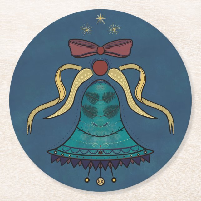 Dessous-de-verre Rond En Papier Fêtes (Devant)