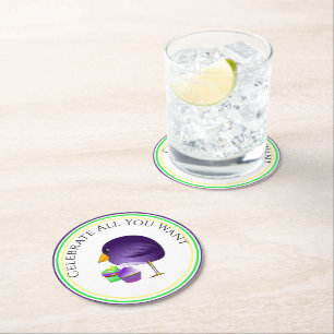 Dessous-de-verre Rond En Papier Fêtez comme vous le voulez Pailles de fête en papi