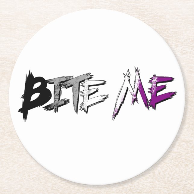 Dessous-de-verre Rond En Papier Fierté d'as Bite Me (Devant)
