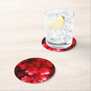 Dessous-de-verre Rond En Papier Fleur de cerisier Twilight
