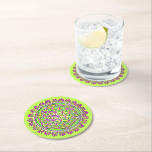 Dessous-de-verre Rond En Papier Fleur De Vie - Ornements Vintages En Fleurs 2