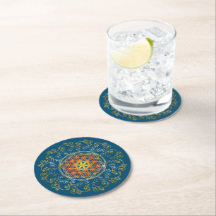 Dessous-de-verre Rond En Papier Fleur De Vie - Ornements Vintages Mandala 1