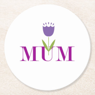 Dessous-de-verre Rond En Papier Fleur mère