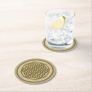 Dessous-de-verre Rond En Papier FLEURS DE VIE - Symbole de géométrie sacrée Art 2