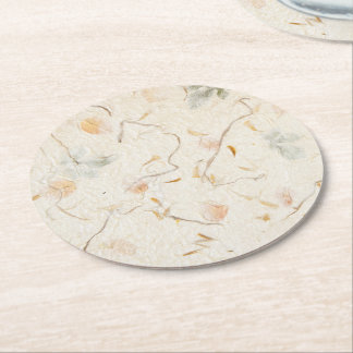 Dessous-de-verre Rond En Papier Fleurs séchées papier kraft arrière - plan naturel