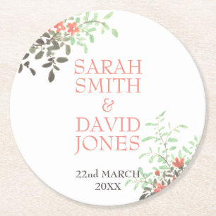 Dessous-de-verre Rond En Papier Floral peint