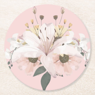 Dessous-de-verre Rond En Papier Flore nuptiale
