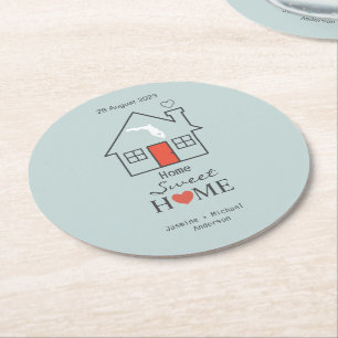 Dessous-de-verre Rond En Papier Florida Home Sweet Home Personnalisé
