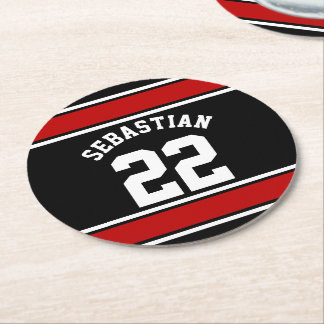 Dessous-de-verre Rond En Papier Football Jersey Novelty Nom personnalisé