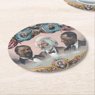 Dessous-de-verre Rond En Papier Fr3d3rick Bailey Douglass avec Black Abolitionnist