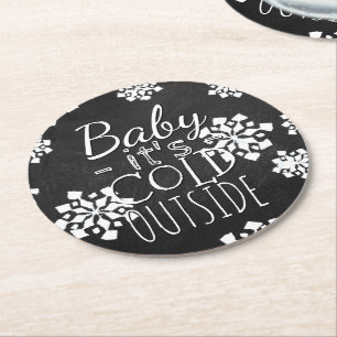 Dessous-de-verre Rond En Papier Fun Cute Baby Son Froid Dehors Chalkboard