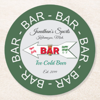 Dessous-de-verre Rond En Papier Fun Home Sports Bar Papier