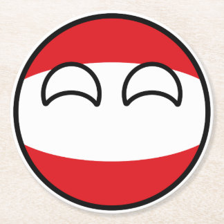 Dessous-de-verre Rond En Papier Funny Trending Geeky Austria Countryball
