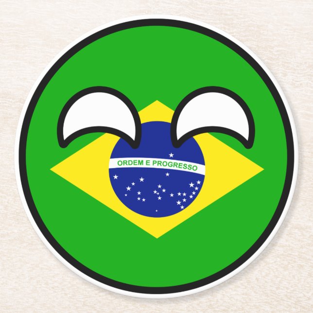 Dessous-de-verre Rond En Papier Funny Trending Geeky Brazil Camptryball (Devant)