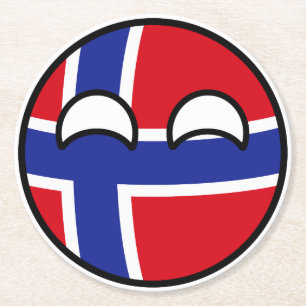Dessous-de-verre Rond En Papier Funny Trending Geeky Norway Countryball