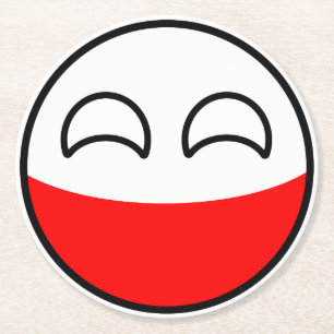 Dessous-de-verre Rond En Papier Funny Trending Geeky Pologne Country