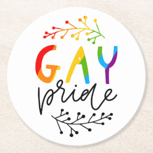 Dessous-de-verre Rond En Papier Gay pride