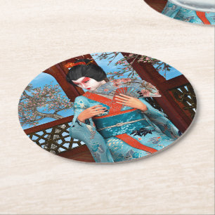 Dessous-de-verre Rond En Papier Geisha