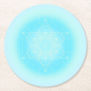 Dessous-de-verre Rond En Papier géométrique sacré Metatron