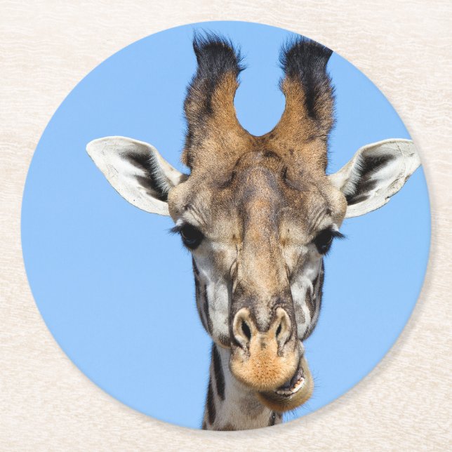 Dessous-de-verre Rond En Papier Girafe (Devant)