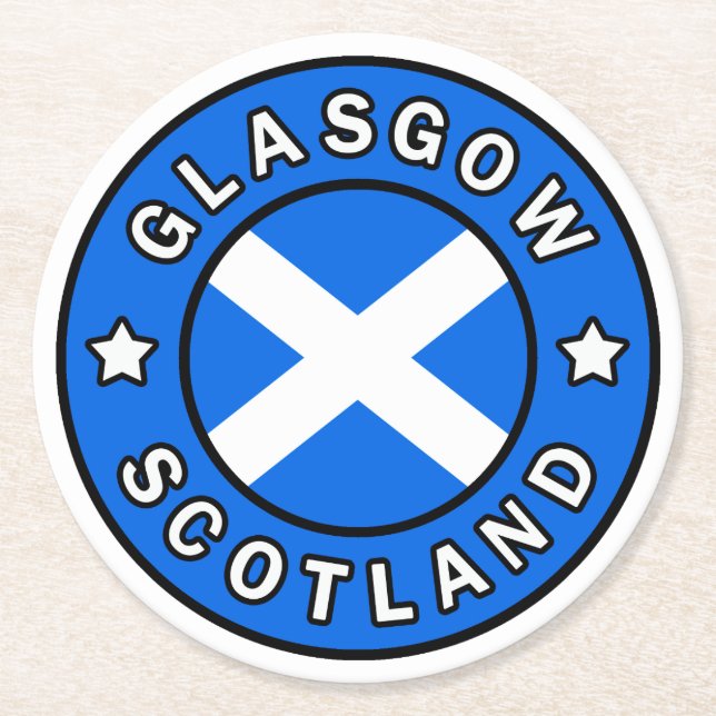 Dessous-de-verre Rond En Papier Glasgow Écosse (Devant)