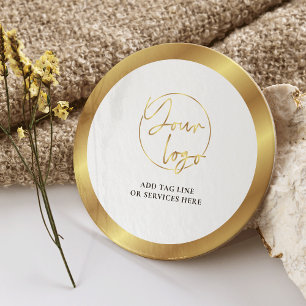 Dessous-de-verre Rond En Papier Gold Logo Immobilier Entreprise Entreprise Événeme
