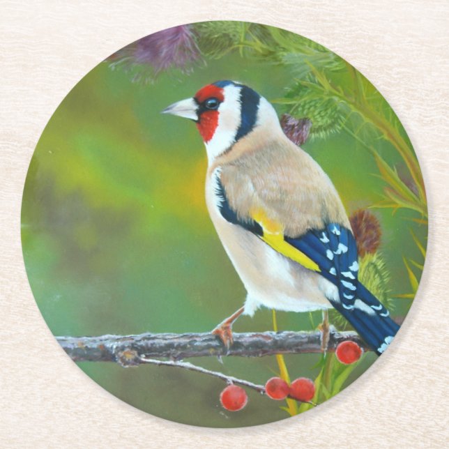 Dessous-de-verre Rond En Papier Goldern Finch Coaster (Devant)
