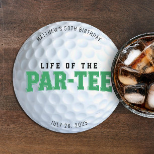 Dessous-de-verre Rond En Papier Golf Anniversaire de la vie du Par Tee 50e Anniver