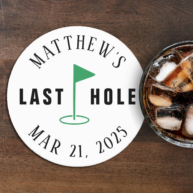 Dessous-de-verre Rond En Papier Golf Bachelor Party Dernier Trou (Créateur téléchargé)