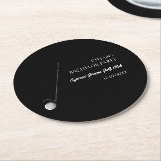Dessous-de-verre Rond En Papier Golf Bachelor Party - Golf trip Classic Stylish