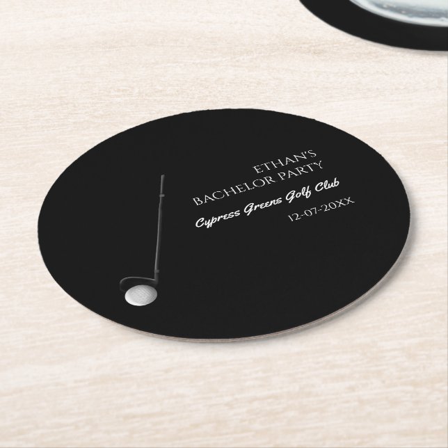 Dessous-de-verre Rond En Papier Golf Bachelor Party - Golf trip Classic Stylish (Incliné)
