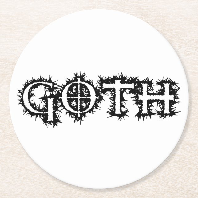 Dessous-de-verre Rond En Papier Goth (Devant)