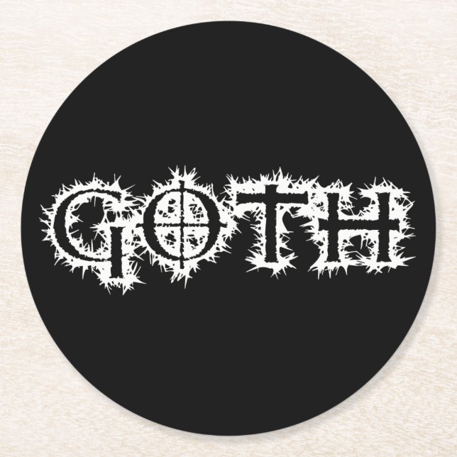 Dessous-de-verre Rond En Papier Goth (Devant)