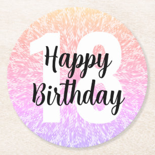 Dessous-de-verre Rond En Papier Grand nombre Mandala Birthday Paper Dessous de ver