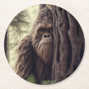 Dessous-de-verre Rond En Papier Grand Pied/Sasquatch