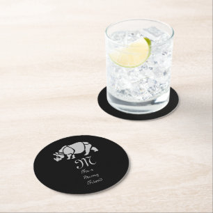 Dessous-de-verre Rond En Papier Grand Rhino Indien Rhinoceros Unicorn Rhino Monogr