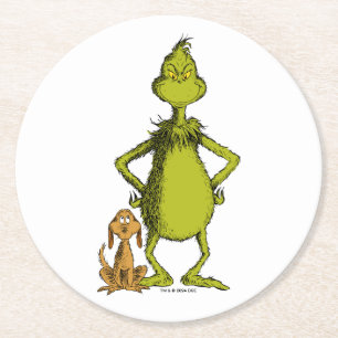 Dessous-de-verre Rond En Papier Grinch Max & Grinch posture