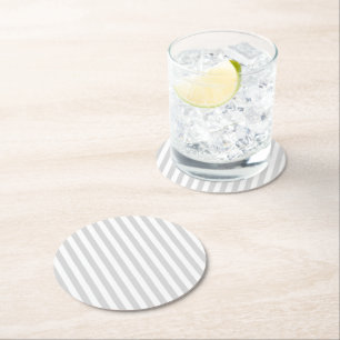 Dessous-de-verre Rond En Papier Gris clair et blanc