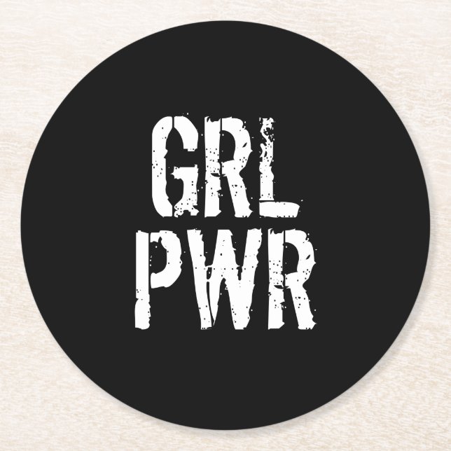DESSOUS-DE-VERRE ROND EN PAPIER GRL PWR - (Devant)